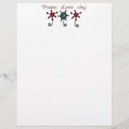 Fred kärlek glädje Ornamenter Jul Brevpapper