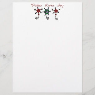 Fred kärlek glädje Ornamenter Jul Brevpapper