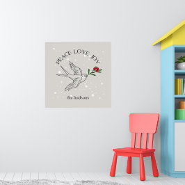 Fred kärlek glädje snöfågel jul firande poster