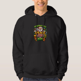Fred kärlek glädje tomte jul grafik hoodie