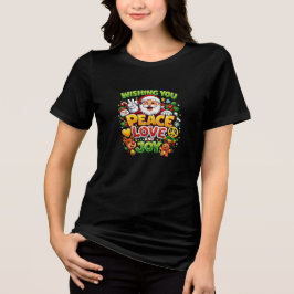Fred kärlek glädje tomte jul grafik t shirt
