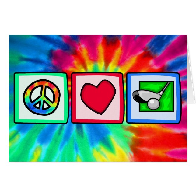 Fred kärlek, Golf Hälsningskort (Framsidan Horizontal)