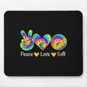 Fred kärlek golf rolig tie dye golfälskare  musmatta