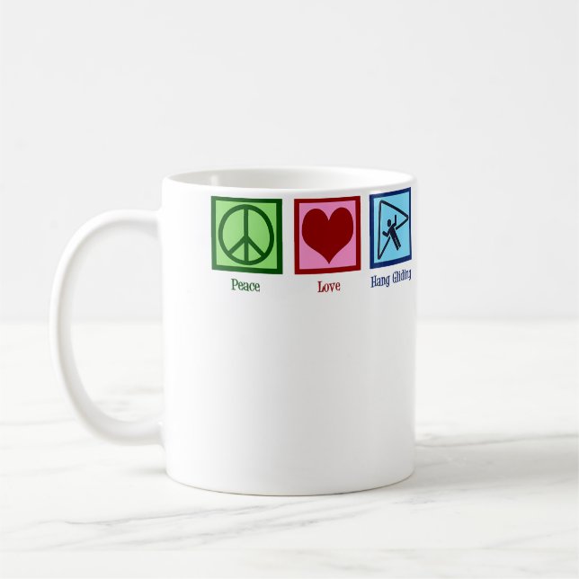 Fred kärlek hängglidning kaffemugg (Vänster)