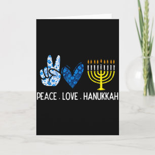 Fred kärlek Hanukkah Retro Chanukah Judiska män Kv Kort