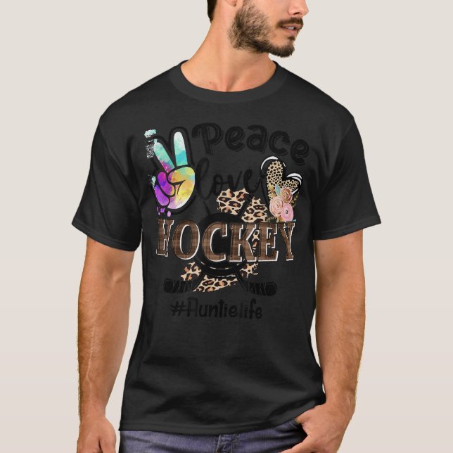 Fred Kärlek Hockey Faster Liv Mamma Mormor Leopard T Shirt (Framsida)
