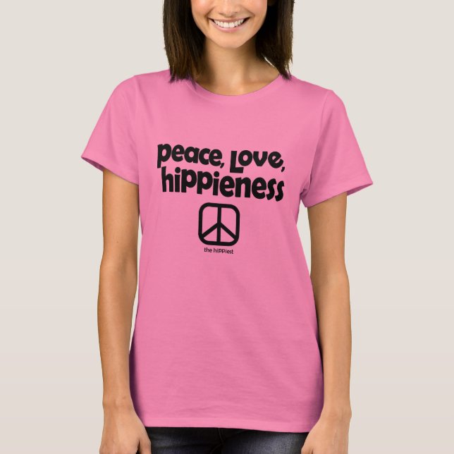 Fred, Kärlek, höghet, tie Dye Rosa T Shirt (Framsida)