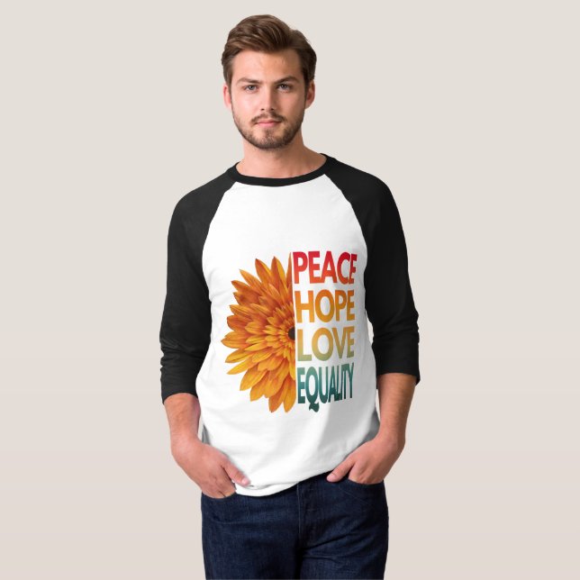 FRED KÄRlek HOPP JÄMLIKHET T-Shirt (Hel framsida)