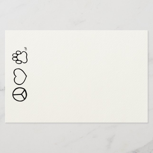 Fred, kärlek & hundar brevpapper (Framsida)