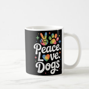 Fred kärlek hundar Tie Dye Hundälskare Rädda Valp Kaffemugg