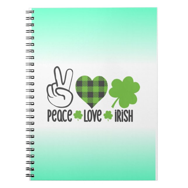 Fred kärlek irländsk St. Patricks dag-design-66677 Anteckningsbok (Framsidan)