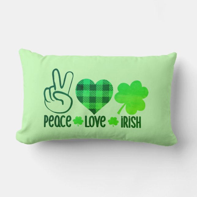 Fred kärlek irländsk St. Patricks dag-design-66677 Lumbarkudde (Framsida)