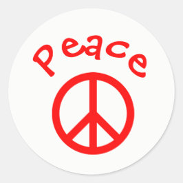 Fred, Kärlek, Joy Fredstecken - Circle Sticker Runt Klistermärke