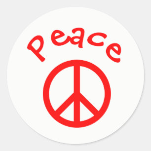 Fred, Kärlek, Joy Fredstecken - Circle Sticker Runt Klistermärke