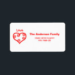 Fred, Kärlek, Joy Heart - adressetikett<br><div class="desc">Fred,  Kärlek,  Joy Heart - adressetikett</div>