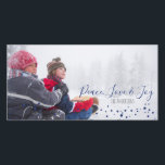 Fred, Kärlek & Joy Jul eller Hanukkah-fotokort Julkort<br><div class="desc">Det är perfekt för ditt kort att skicka den här julhelgen. Det är fred och snyggt,  Kärlek och glädjen jul eller Hanukkah Helgdag Photo Card. Har matchande tillbehör.</div>