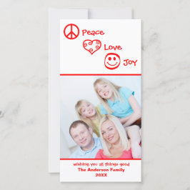 Fred, Kärlek, Joy-Lodrät - fotokort Julkort