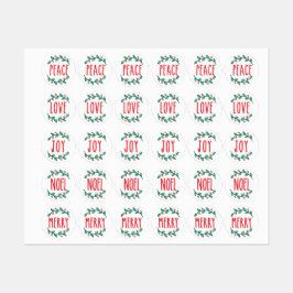 Fred, Kärlek, Joy, Noel och Merry Stickers & Label