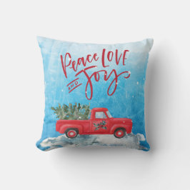 Fred,Kärlek,Joy Vintage Red Lastbil jul Kudde