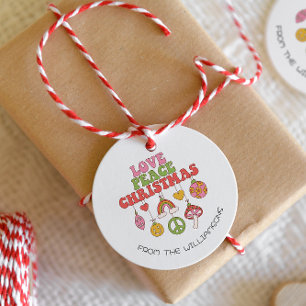 Fred kärlek jul   Groovy presenttagg Gåvor Etiketter