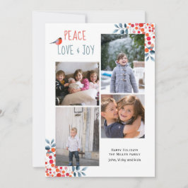 Fred, kärlek, juljullekort med fyra fotosamlingsko inbjudningar