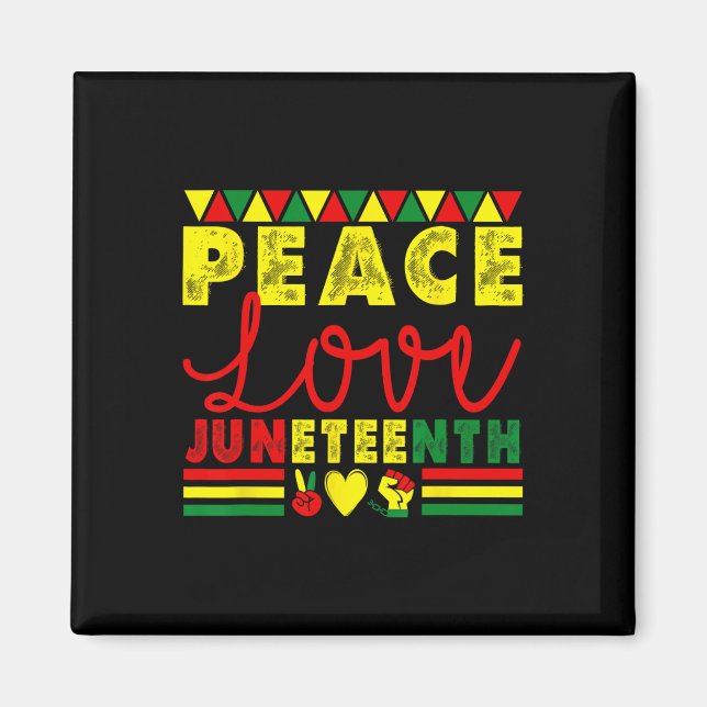 Fred kärlek Juneteenth afroamerikansk svart histor Magnet (Framsidan)