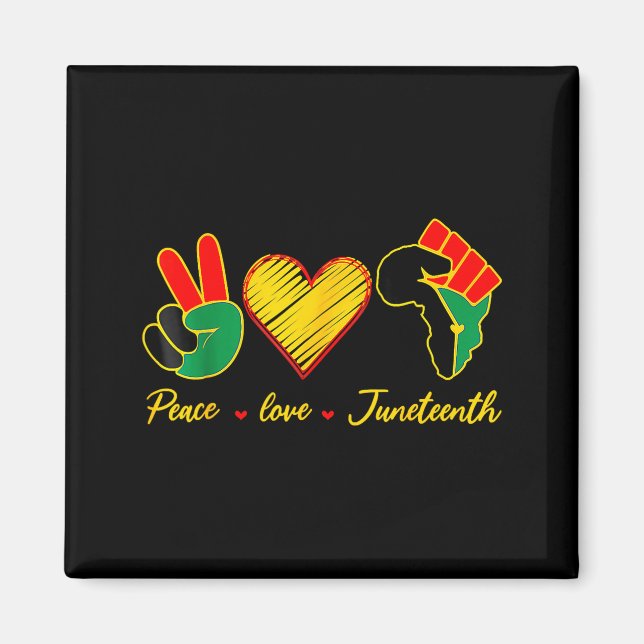 Fred kärlek juneteenth stolthet svart flicka svart magnet (Framsidan)