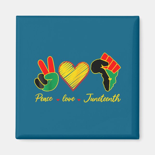 Fred kärlek juneteenth stolthet svart flicka svart magnet (Framsidan)