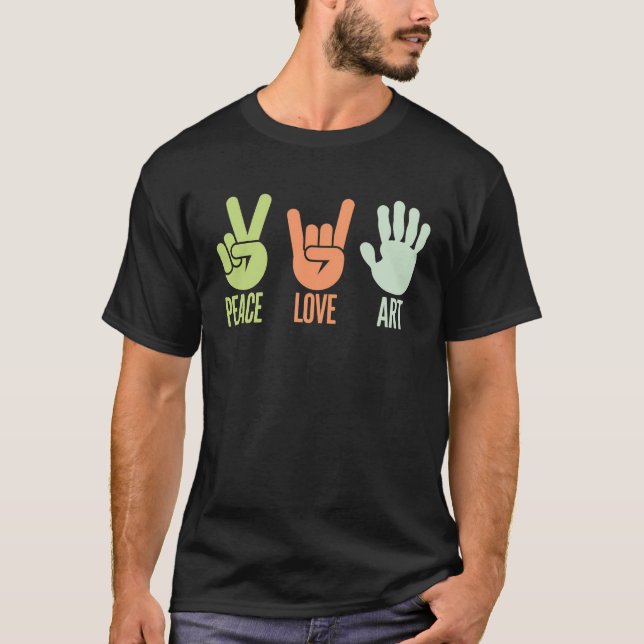 "Fred, Kärlek, konst - Handsymboldesign" T Shirt (Framsida)