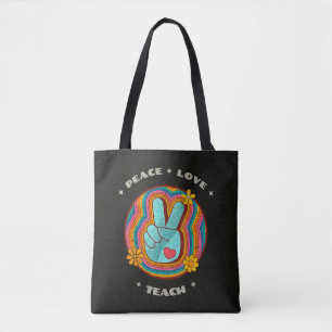 Fred kärlek lär Vintage Retro 70-tal Hippie Tygkasse