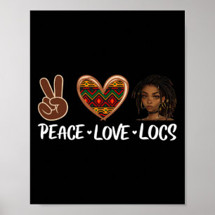 Fred Kärlek Locs Svart Melanin Kvinnor Afrikansk H Poster