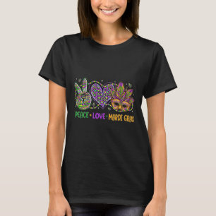 Fred kärlek Mardi Gras-maskpärlor för kvinnor karn T Shirt