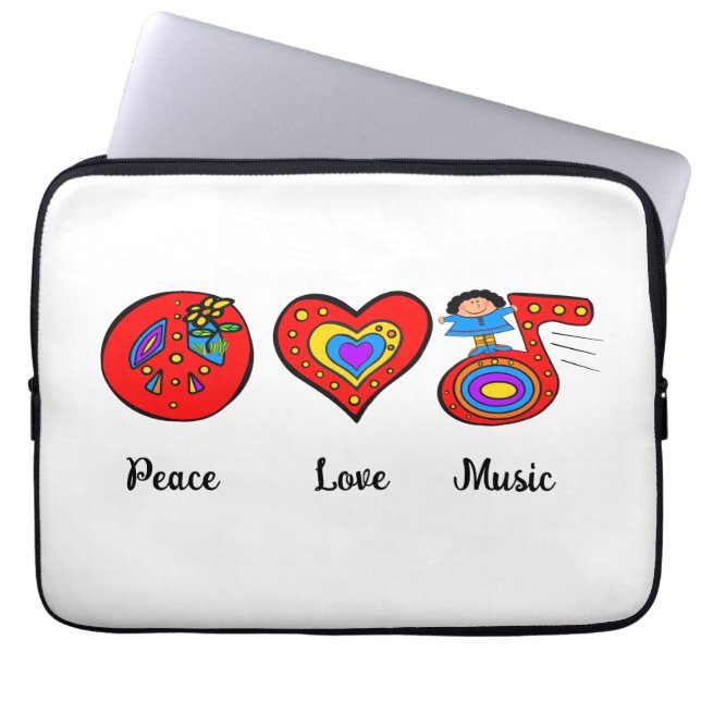 Fred, Kärlek, musik Laptop Fodral (Framsidan)