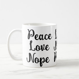 Fred, Kärlek, neopfunnos svarta text Kaffemugg