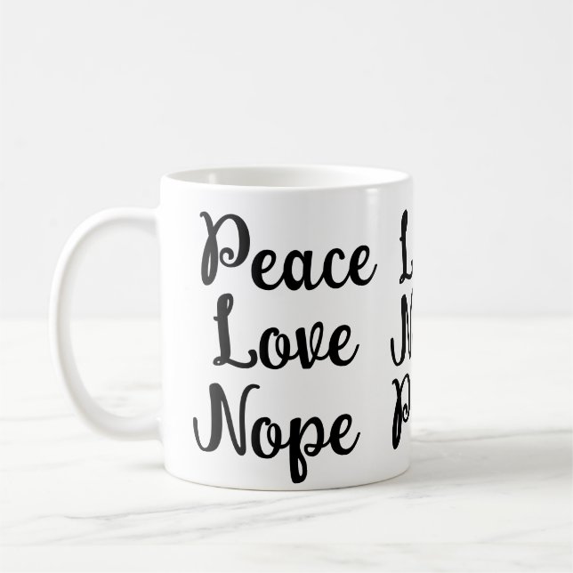 Fred, Kärlek, neopfunnos svarta text Kaffemugg (Vänster)