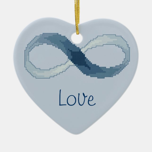 Fred kärlek, oändlighetsprydnad julgransprydnad keramik (Framsidan)