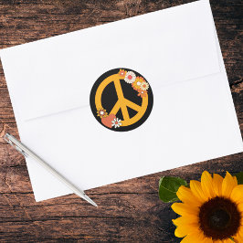 Fred, Kärlek och blommor Runt Klistermärke