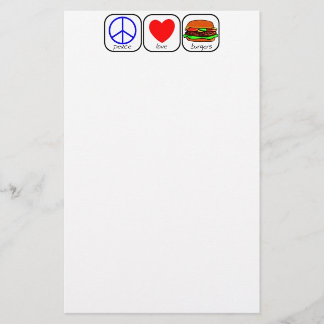 Fred, Kärlek och Burgers Stationery Brevpapper (Framsida)