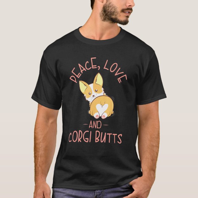 Fred kärlek och Corgi bakdelar T Shirt (Framsida)