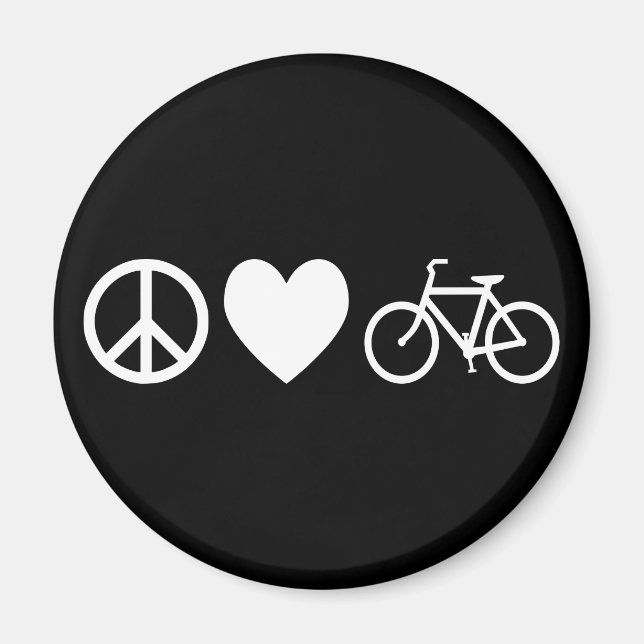 Fred kärlek och cyklar magnet (Framsidan)