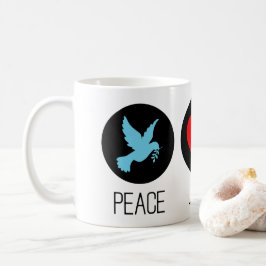 Fred kärlek och enhörningar kaffemugg