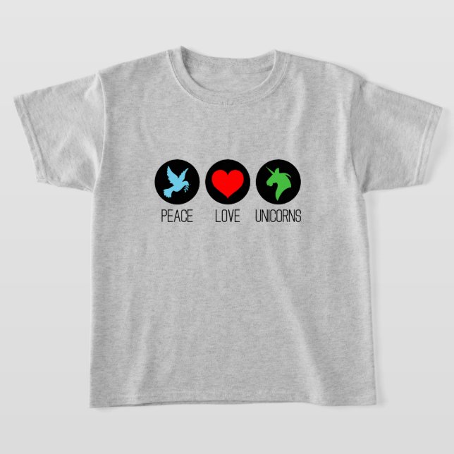 Fred kärlek och enhörningar t shirt (Laydown)