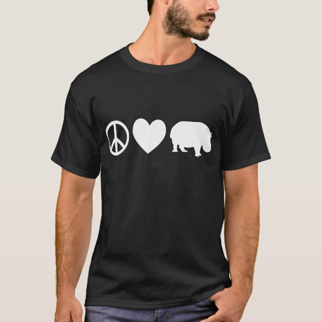 Fred kärlek och flodhästar tee (Framsida)