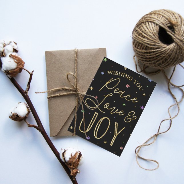 Fred, Kärlek och Joy Typografi 3 Fotojul Julkort (Skapare uppladdad)