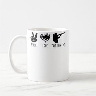 Fred kärlek och lerduveskytte kaffemugg