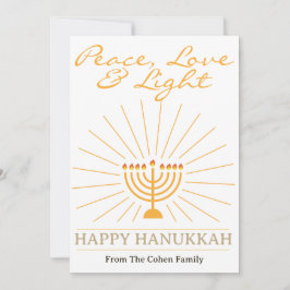Fred, Kärlek och ljus | Foto på familjen Hanukkah Julkort