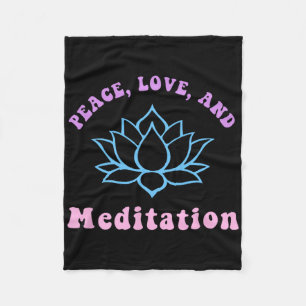 Fred kärlek och meditation trendig retro yoga new fleecefilt