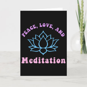 Fred kärlek och meditation trendig retro yoga new kort