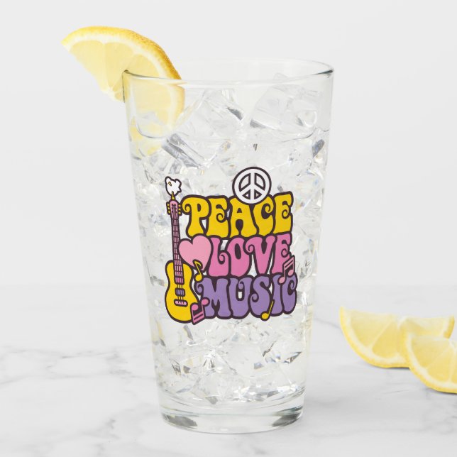 Fred, Kärlek, Och Musik Glas Tumbler (Framsida Ice)