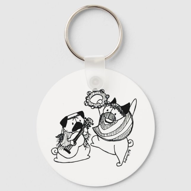 Fred, Kärlek och Pugs Nyckelring (Framsida)